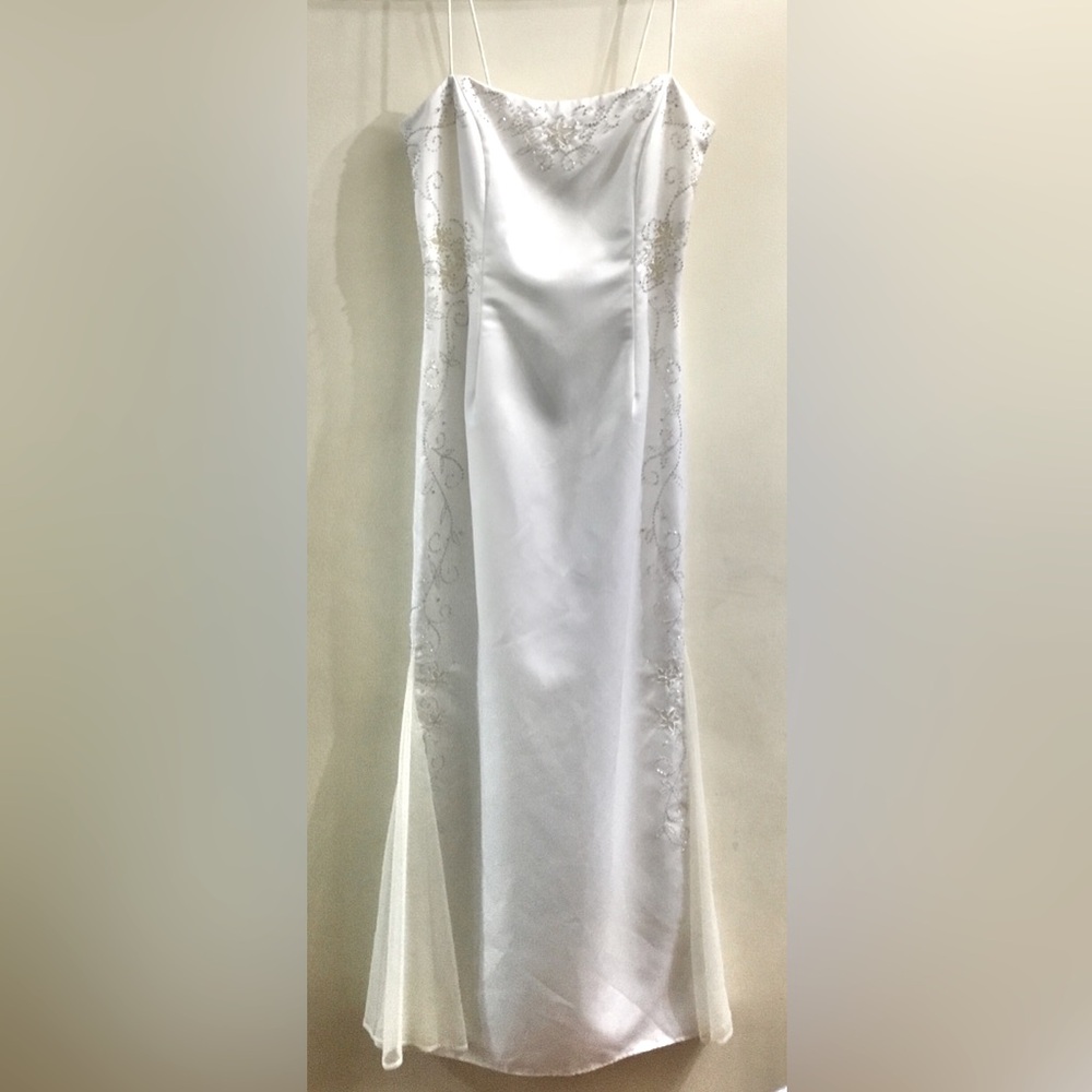 Dave & Johnny by Laura Ryner satin wedding dress